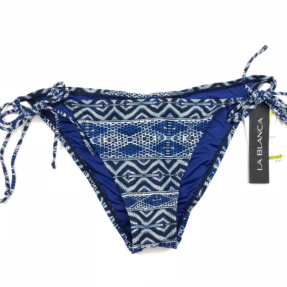La Blanca Designer Jeans Side Tie Bikini Bottom - Picture 3 of 6